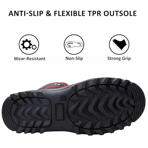 Image of riemot Men's Women's Winter Boots Waterproof Insulated Snow Shoes for Outdoor Walking Warm Lightweight Anti-Slip Ankle Boots