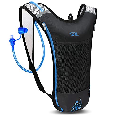 SKL Hydration Pack Hydration Backpack with Water Bladder 2L, Daypack Adjustable Water Backpack Lightweight Rucksack Backpack for for Running Cycling Biking Hiking Climbing
