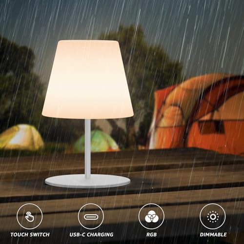 Image of uuffoo 2 Pcs Mini Touch Shower Lamps Waterproof with 2-Step Warm White