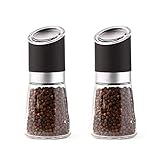 GRAN SELLADO: El vidrio endurecido protege los sabores de las especias y proporciona la mejor experiencia culinaria. La tapa sellada transparente no solo proporciona un acabado limpio sino que ayuda a prevenir el desorden y evita que el polvo no deseado u otras partículas se mezclen con la especia.