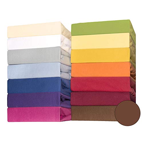 CelinaTex Jersey hoeslaken voor kinderen, verpakking van 3 stuks, 60 x 120-70 x 140 cm, chocoladebruin, 100% katoen…