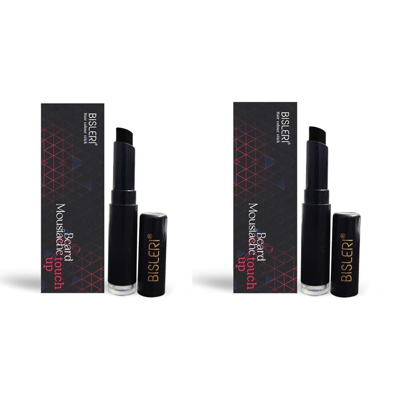 Instant Black Hair Color Beard Moustache Touch Up Stick 2pcs x 3gm= 6g, Black