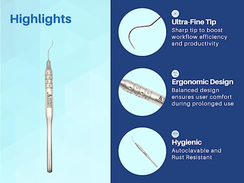 Artman Dental Ligature Ties Removal Tool Stainless Steel Braces Color Bands Remover Orthodontic Color Ties Professional Braces Wires Removal Tool Probe For Teeth #TOP4