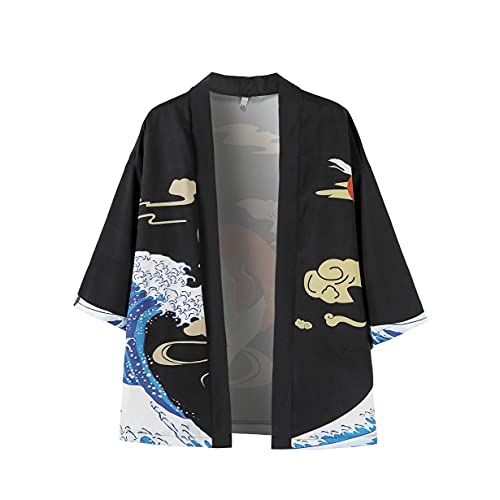 Image of PRIJOUHE Mens Kimono Set Japanese Haori & Shorts 2 Piece Summer Outfits