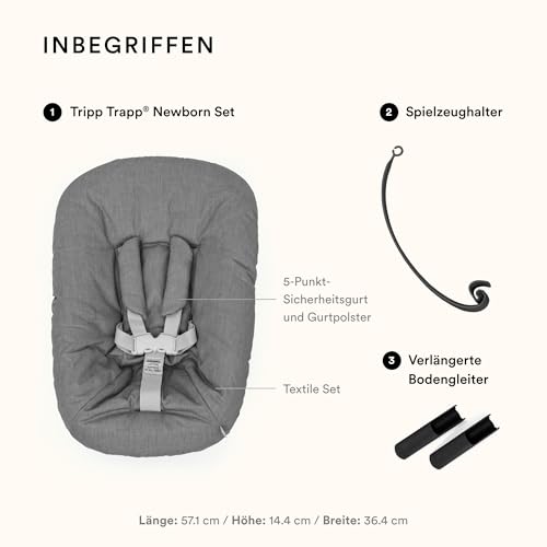Tripp Trapp Newborn Set, Anthracite - Verwandle den Tripp Trapp Stuhl in einen Babysitz für Neugeborene bis zu 9 kg - Gemütlich, sicher & einfach zu verwenden - Kompatibel mit Modellen nach Mai 2003