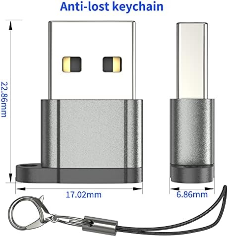 USB C Female to USB Male Adapter [3 Pack], ADILIFT Type C to USB A Charger Cable Converter Compatible with iPhone 11 12 Pro Max, Samsung Galaxy Note S20 Plus, for Laptops, Power Banks, Chargers etc.