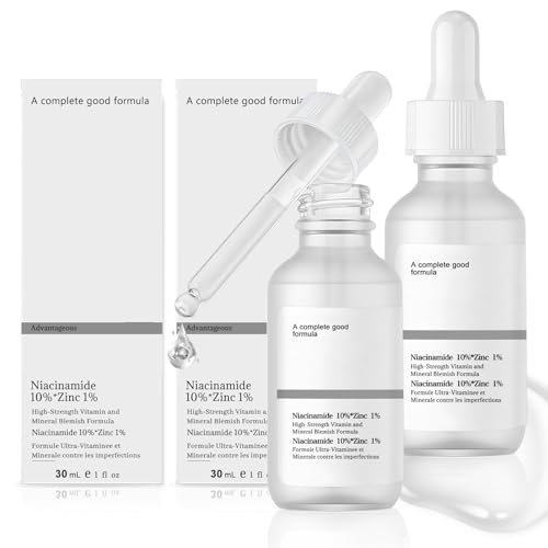 Serum Niacinamida, Niacinamida 10% + Zinc 1%, Serum Facial Set, Refina Los Poros, Elimina Manchas Oscuras, Reduce Opacidad, Ilumina el Tono Piel, Adecuado Para Todo Tipo de Piel 30ml（2 Piezas）