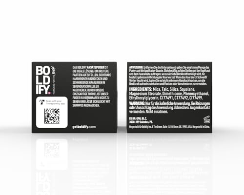 BOLDIFY Ansatzpuder 4g - Haar Concealer zur Haarverdichtung für Frauen und Männer, Grauabdeckung für 24h, wasserfestes Haar Make-up zum Ansatz kaschieren (Hellblond)