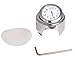 TMS® 7/8" 1" Motorcycle Handlebar Chrome White Dial Clock for Yamaha Kawasaki Honda Suzuki Harley Davidson
