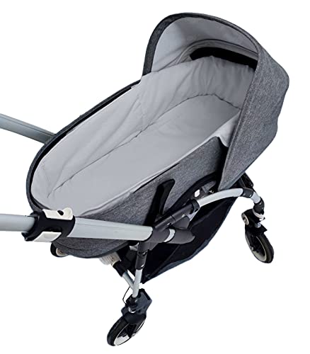 Cubre capazo o funda para capazo RECORTADA acolchada + sábana bajera A MEDIDA (Gris)