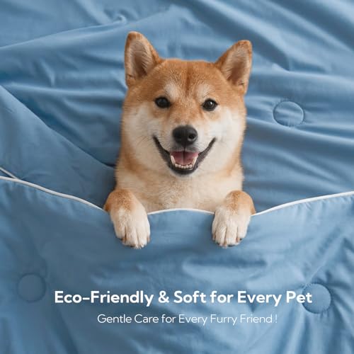Soulbond Cooling Blanket for Medium Dogs - Q-MAX>0.45, Soft Breathable Pet Cat Cool Throw Blanket for Summer, Washable Dog Cooling Bed Mat Protector for Crates, Couch, Sofa, Cars(29"x40", Ocean Blue) — view 5