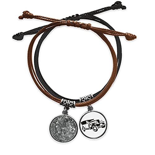 Bracelet corde de pierre sombre chaîne de main en cuir pour les sorties