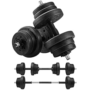 SONGMICS Halterset,verstelbare kunststof dumbbell set, met aansluitende stalen buis, halters, dumbbell set, workout fitness training