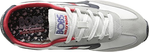 BOBS from Skechers Women's Sunset Fashion Sneaker, White, 7.5 M US