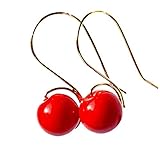  Pendientes colgantes Vermeil rojos de 12 mm, regalo para ella