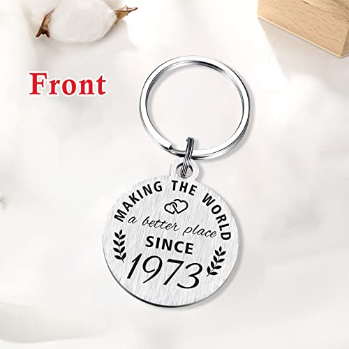 50Th Birthday Gifts For Women Men, 50 Year Old Birthday Keychain, Born In 1973 Gifts, 1973 Birthday Decorations #TOP1