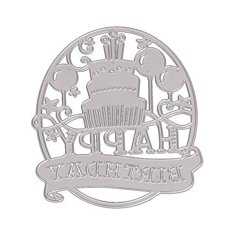 dream_light Metal Cutting Dies Stencils, Embossing Tool Dies Cuts Stencils Template for Card Making Scrapbooking DIY Photo Album Crafts Paper Decoration (Happy Birthday Cake) Cover