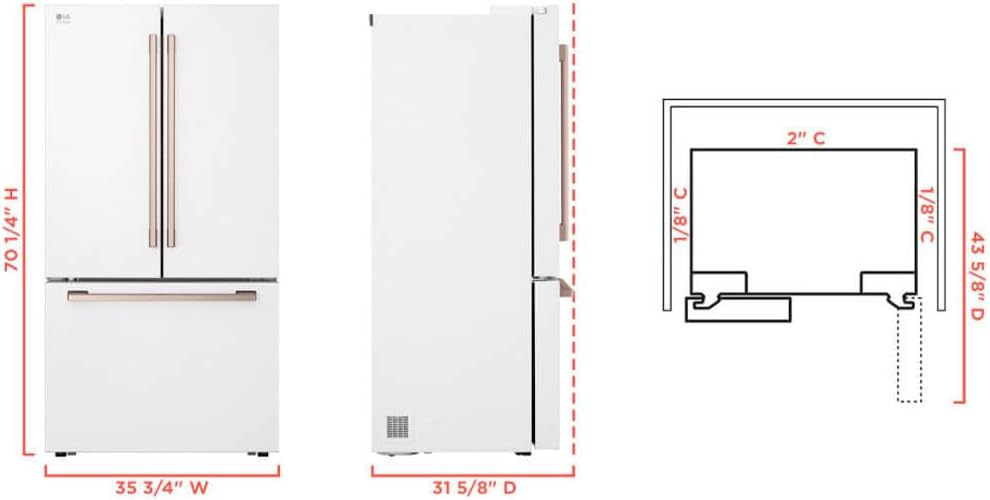 LG Studio SRFB27W3 27 Cu. Ft. Smart Counter-Depth 3-Door French Door Refrigerator in Essence White w/ Water & Ice