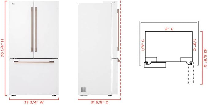 LG Studio 27 cu. ft. Smart Counter Depth 3-Door French Door Refrigerator in Essence White with Water and Ice SRFB27W3 on Fridge.com