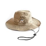 [SMILER] バケットハット Zippa 日除け帽子 Bucket Hat サファリ 撥水 バケハ 帽子 収納 軽量 (ベージュ, CAT)