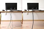 Alex Tech 10ft - 1/2 inch Cord Protector Wire Loom Tubing Cable Sleeve Split Sleeving For USB Cable Power Cord Audio Video Cable – Protect Cat From Chewing Cords - Black