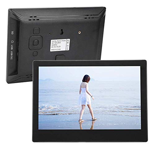 WiFi Digitaler Bilderrahmen, 10.1" HD 1280x800 Elektronische Bilderrahmen Digital Album Unterstützung Wecker / Kalender / Weather Display / MP3 /