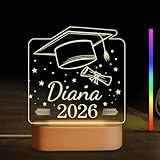 Dicodes Custom Graduation Gifts, Personalized 3D Illusion Night Light, Senior 2026 LED Lamp, Inspirational Graduate Gifts for Him, Her, Daughter, Son, College Class of 2026 (Scroll)