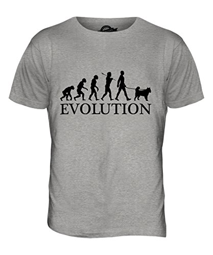 Alaska Malamuten Evolution of Man - Camiseta Hombre Camiseta Top - algodón, Gris Efervescente, 100% Ringspun 100% Machine 100% algodón, Hombre, XX-Grande