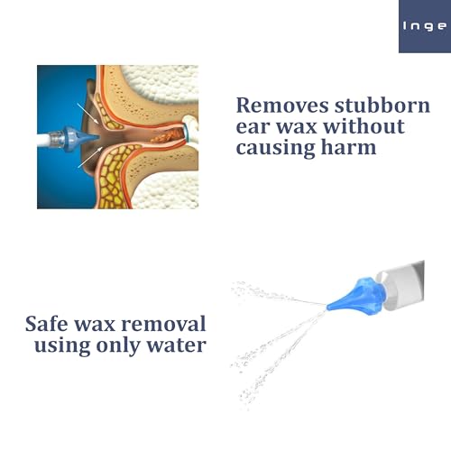 Inge Ear Wax Removal Syringe Kit | Professional Ear Syringe Kit for Removing Ear Wax | Safe Ear Wax Removal for Blocked Ear Cleaning | Includes 6 x Quad Stream Colour Coded Tips - Image 3