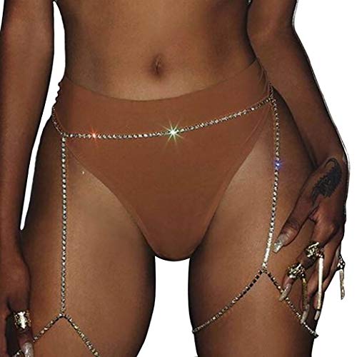 Navoky Rhinestone Leg Chain Silver Party Diamond Body Chains Crystal Thigh Chain Jewelry Accessories For Women And Girls #TOP11