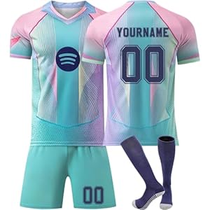 Generisch WM 2026 Fußball Trikot Personalisiert mit Eigenem Namen/Nummer für Herren/Kinder WM Fussball 2026 Set Inklusive Trikot, Shorts und Socken football kostüm Rosablau