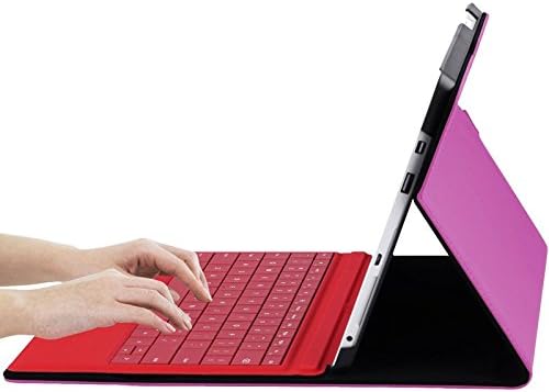 Valkit Microsoft Surface Pro 4 Case, Surface Pro 4 Type Cover, Surface Pro 4 Tablet PU Leather Folio Protective Stand Cases Covers Bag Skin Compatible with Surface Original Keyboard, Pink