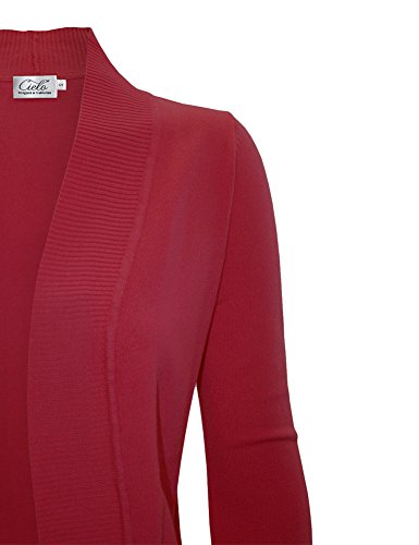 Image of Cielo Women's Solid Basic Open Front Pockets Knit Sweater Cardigan