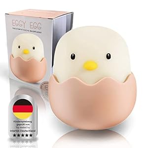MegaLight LED Nachtlicht Kinder | Nachtlicht Baby ohne verschluckbare Kleinteile | Stilllicht dimmbar Touch | Nachtlampe USB Aufladung | Eggy Egg