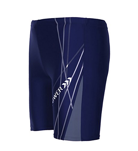 Aieoe Men Swim Jammer Summer Beach Endurance Quick Drying Drawstring Swimsuit M Blue #TOP1