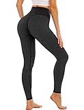 TIK Tok Leggings for Women Butt Lifting Workout Leggings High Waist Tummy Control Yoga Pants Black M