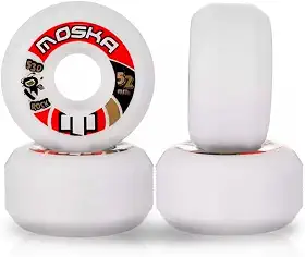 Roda Moska Skate Rock 52mm Branca Dureza 53D