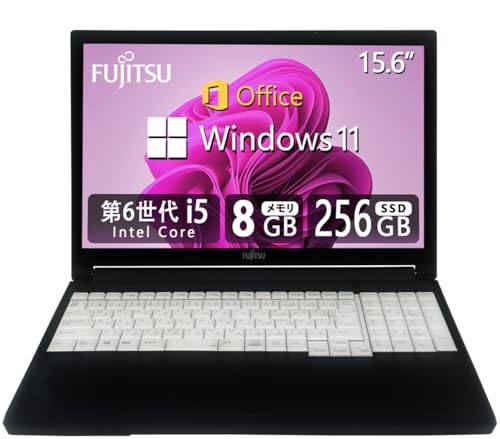 �y�����ςݕi�z �yCPU:��6����Core-i5�z�x�m�� �m�[�g�p�\�R�� FMV�V���[�Y�E������8GB+SSD 256GB�E�e���L�[���ځEMS & Office 2019���ځEWindows11 Pro�EUSB3.0�E15.6�C���`�EWi-Fi�E�r�W�l�X�E