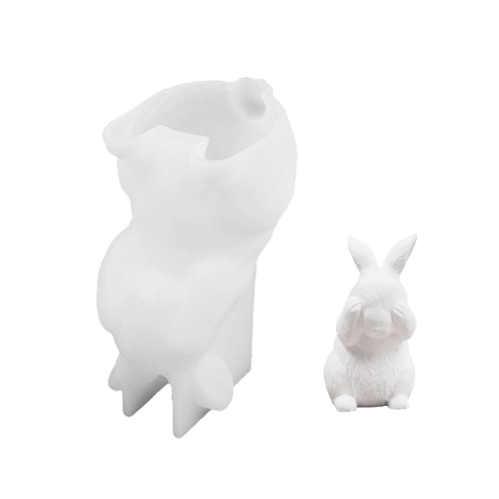 NEWFT Multipurpose Sturdy Silicone Mould to Craft Rabbits Candle Holders Easy Demolding Portable for Artistics Home Decoration