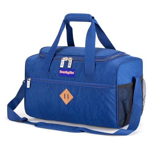 17X10X9 Inches United Airlines Personal Item Under Seat Duffel bag Suitable for Major Airlines including United, Spirit, Jetblue, Frontier, and American - Duffel Bag Design (Navy)