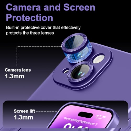 Coque iPhone 15 antichoc avec protection objectif intégrée et aimant MagSafe violet - 3