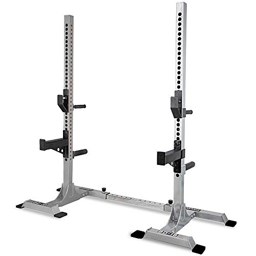 Valor Fitness Adjustable Squat Rack Bench Press Stand & Dip Station - Heavy-Duty Home Gym Barbell Equipment with Safety Catches -Max Capacity 600 lbs
