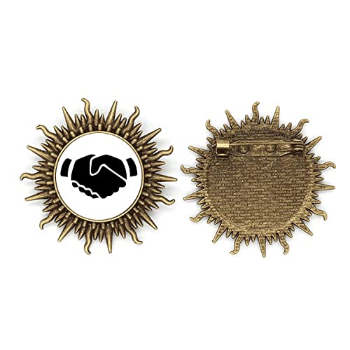 Sonne broche haken métallique shake hands pour personnaliser un sac