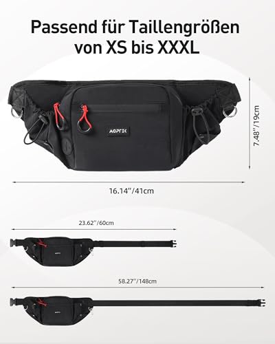 AGPTEK Bauchtasche mit Leckerli-Tasche, Futterbeutel Hunde, Leckerlibeutel für Hunde, leichte Gürteltasche Hüfttaschen für Hundespaziergänge, Reise, Wanderung und Outdoor-Aktivität