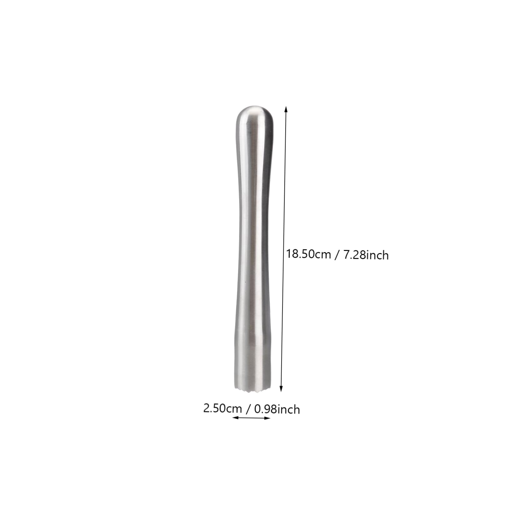 SOLUSTRE Ergonomic Design Stainless Steel Ice Stick 18.5cm 201 Silver for Lemon Wine Swizzle Stick for Bar and Home