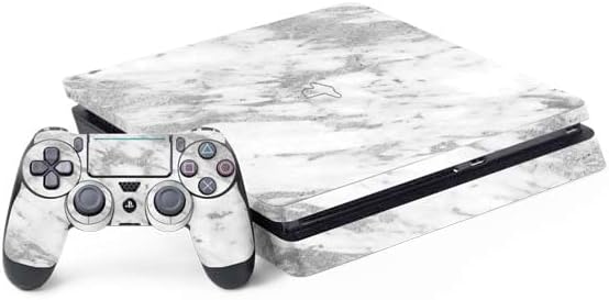 Skinit Decal Gaming Skin Compatible with PS4 Slim Bundle - Grey Marble Design