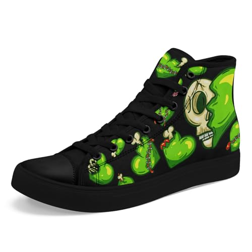 Elegantes zapatillas de lona para hombres y mujeres, transpirables, cómodas, para uso diario, vacaciones, zapatos planos GEH, Negro Beige Verde Amarillo, 37 EU