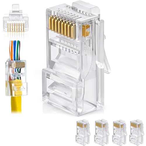 XIKKART 100 Pcs, RJ45 Cat6 Pass-Through Connector RJ45 Ends, Cat5, Cat5e, Cat6 8P8C RJ45 Connector, Ethernet Cable Crimp Connectors UTP Network Plug Solid Wire and Standard Cable, LAN Crimp (B0C3ZV4569) Amazon Price History, Amazon Price Tracker