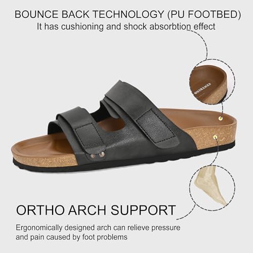 Image of Centrino Women's Berkin-Style Slip-On Sandals | Open Toe Design | Soft PU Footbed | Lightweight & Comfortable | Arch Support | On-Grip Sole | Casual Outdoor Wear (9222)
