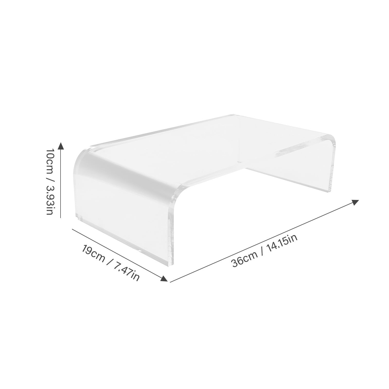 Supporto Monitor 36x19x10 CM in Acrilico Trasparente